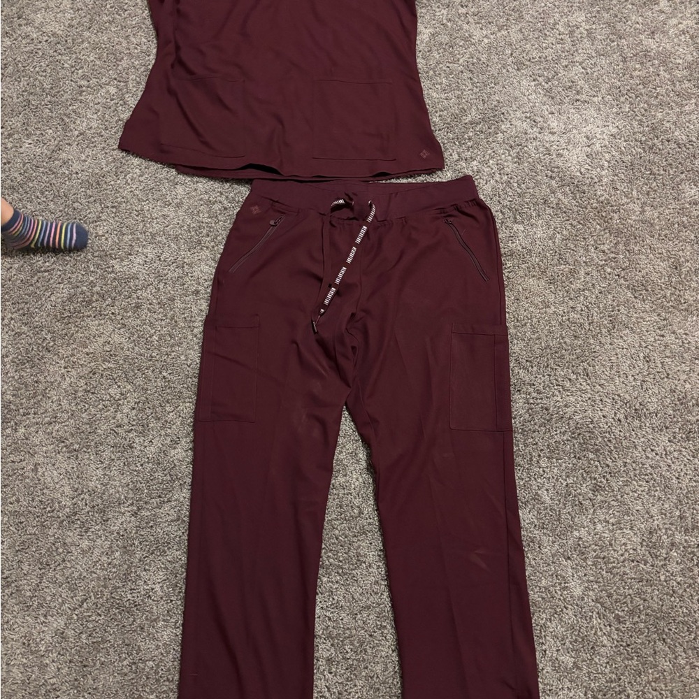 Med Couture Insight Maroon Scrub Top